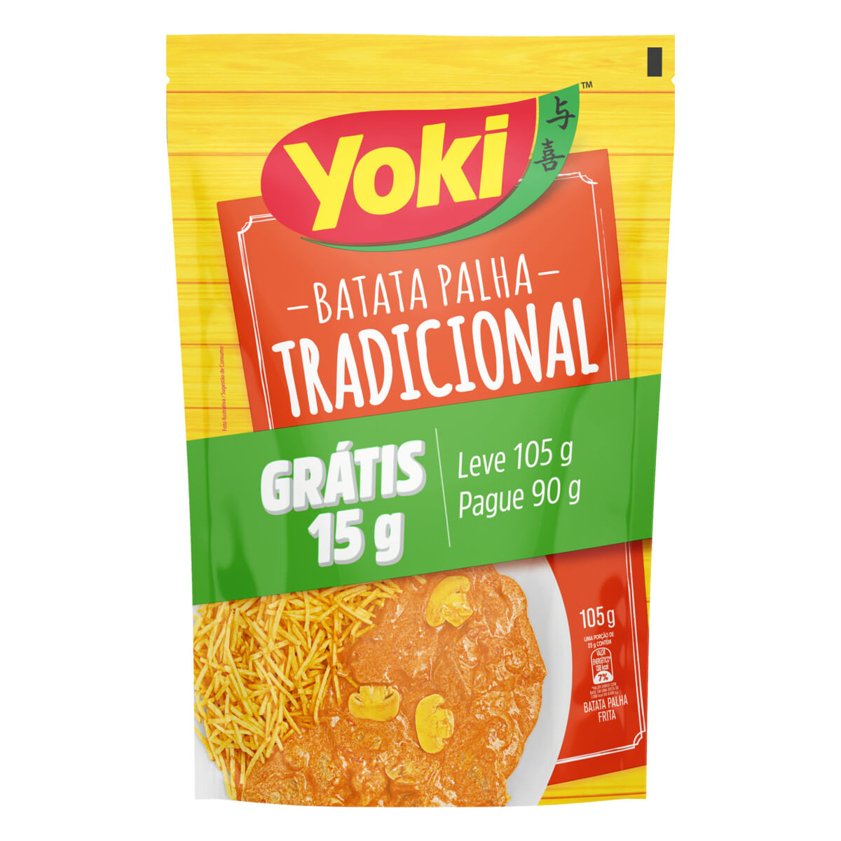 Batata Palha Tradicional Yoki Grátis 15 g 105 g