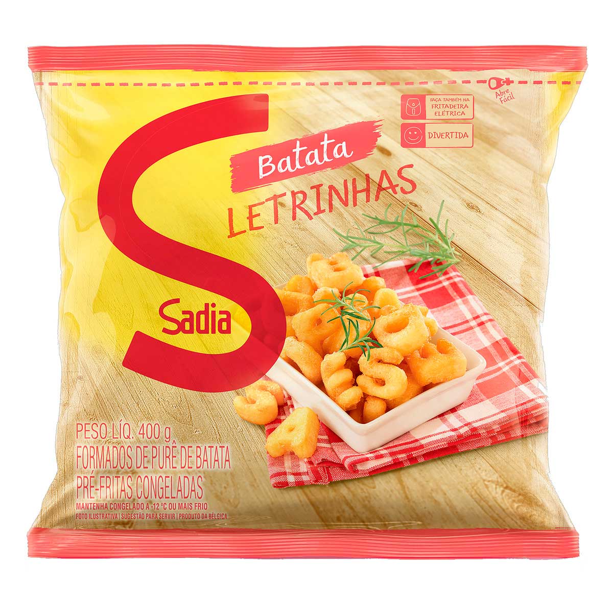 Batata Pré-Frita Letrinhas Congelada Sadia Pacote 400 g