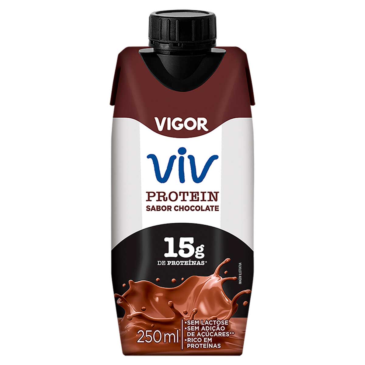 Bebida Láctea UHT Sabor Chocolate Zero Lactose Vigor Viv Protein 250m