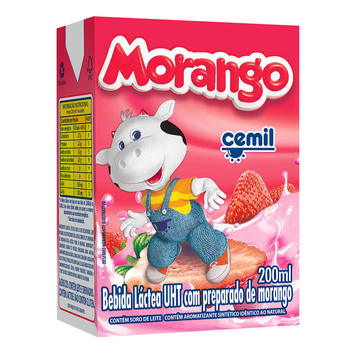 Bebida Láctea com Morango Cemil 200 ml