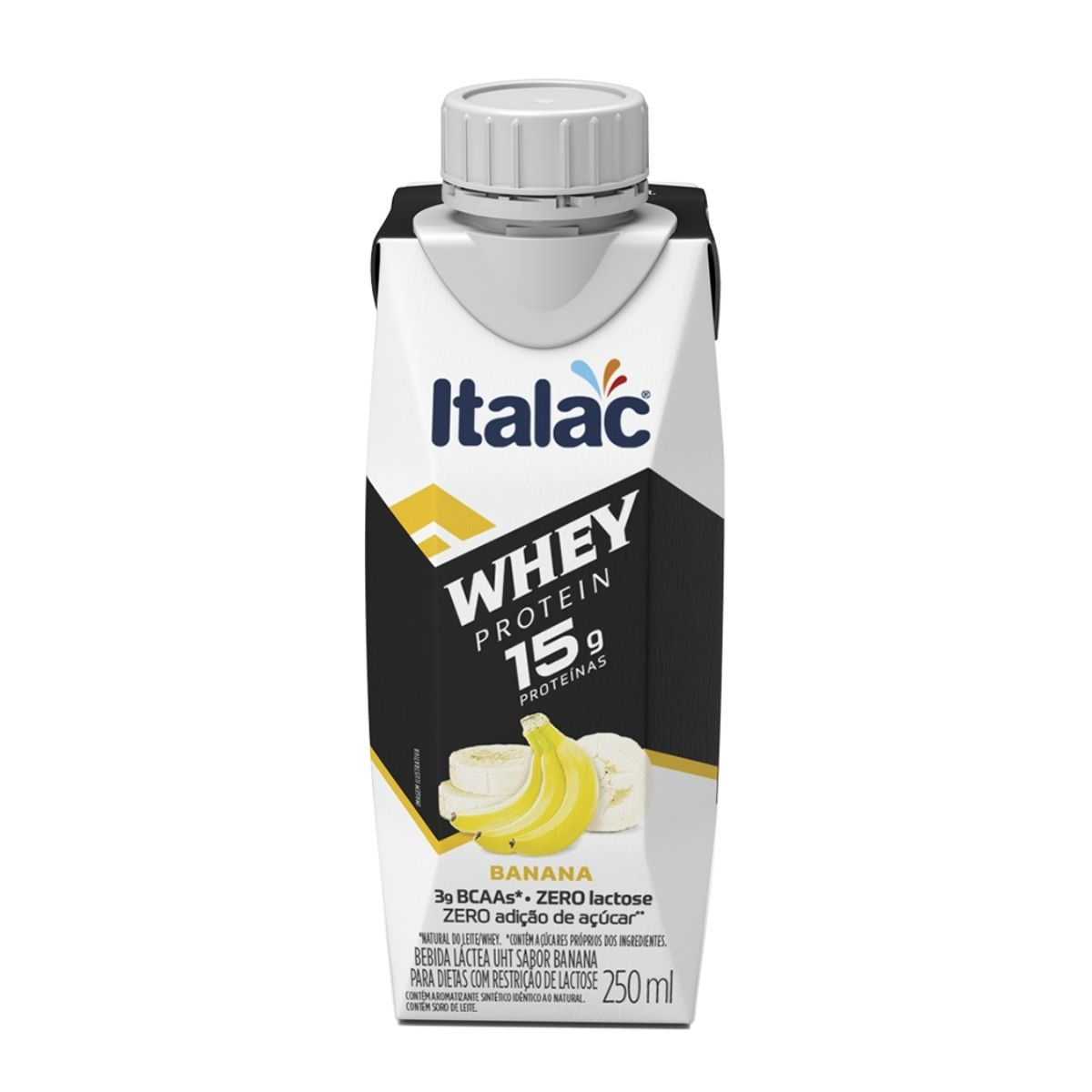 Bebida Sem Lactose Whey Protein Italac Banana 250 ml