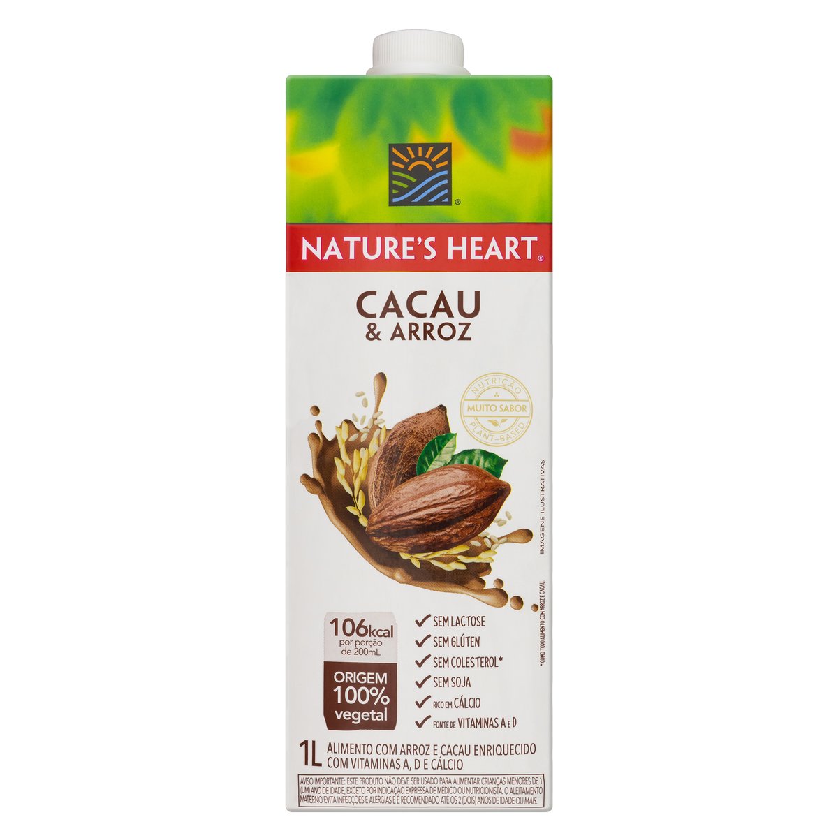 Bebida à Base de Arroz e Cacau Nature&apos;s Heart Caixa 1 L