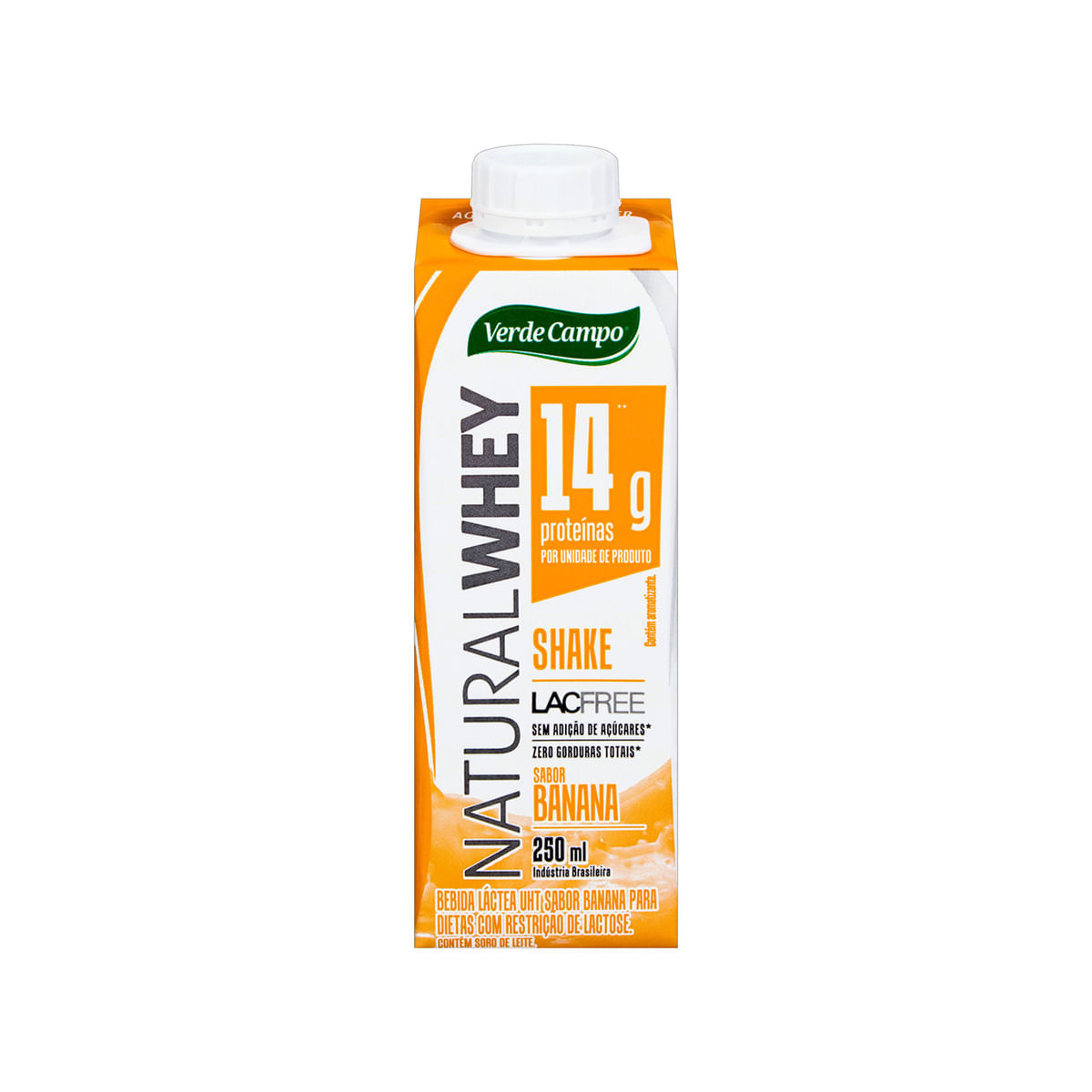 Bebida Láctea Desnatada sem Lactose Verde Campo Lacfree Natural Whey de Banana 250ml