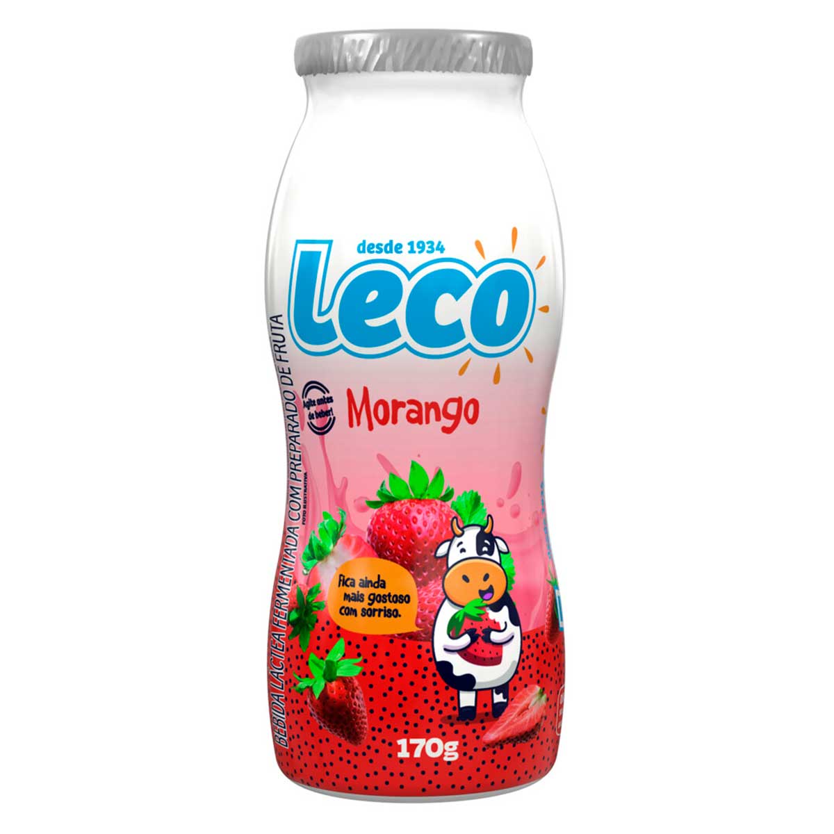 Bebida Láctea Fermentada Morango Leco Frasco 170 g