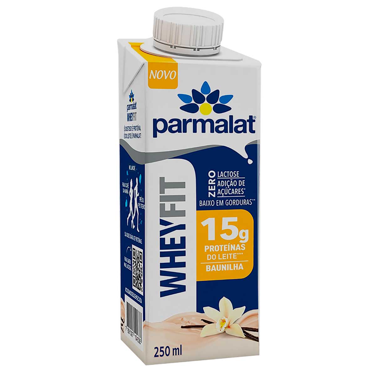 Bebida Láctea UHT Zero Lactose Parmalat Wheyfit Sabor Baunilha 250ml