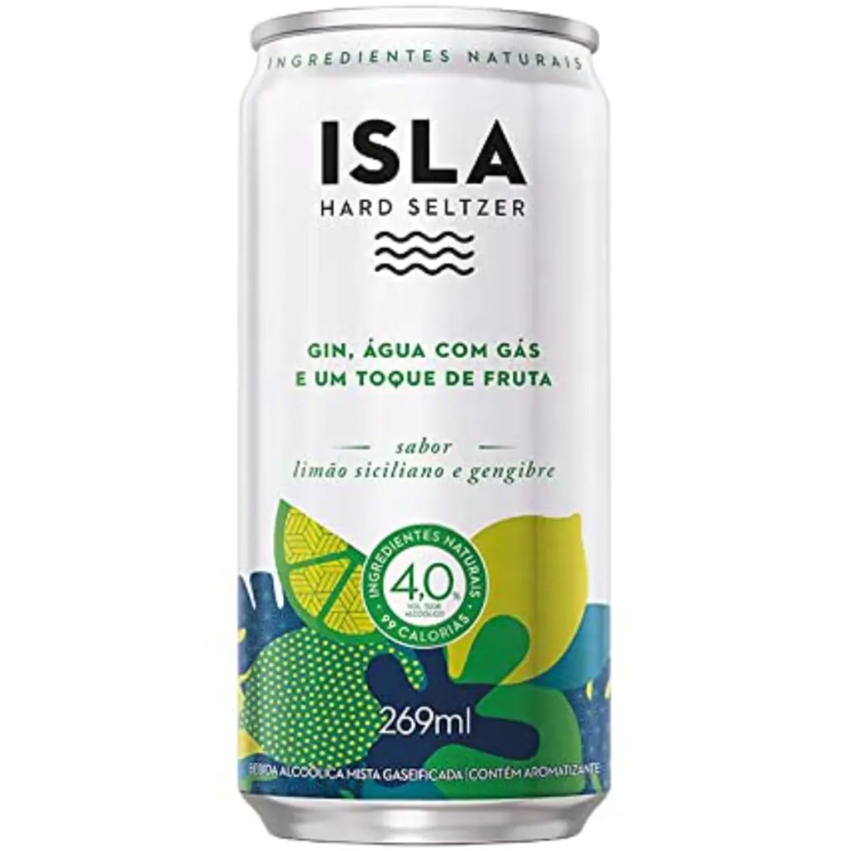 Bebida Mista Isla Hard Seltzer Sabor Limão e Gengibre 269ml