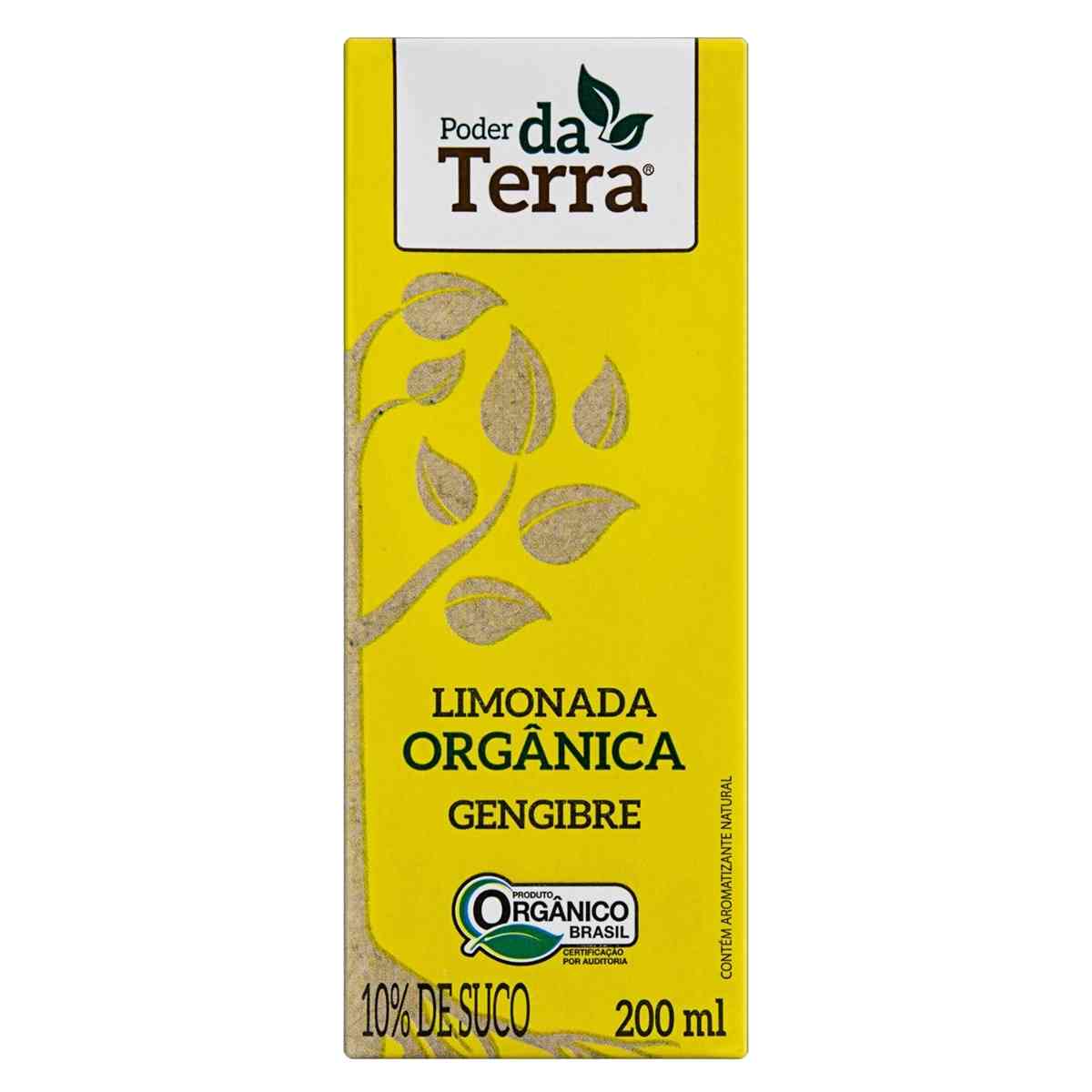 Bebida Orgânica Limonada com Gengibre Poder da Terra Caixa 200 ml