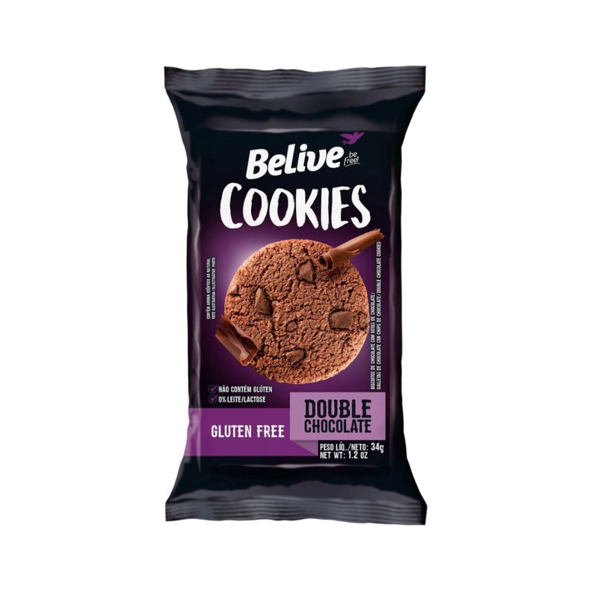 Cookies Belive Sem Glúten Double Chocolate 34 g