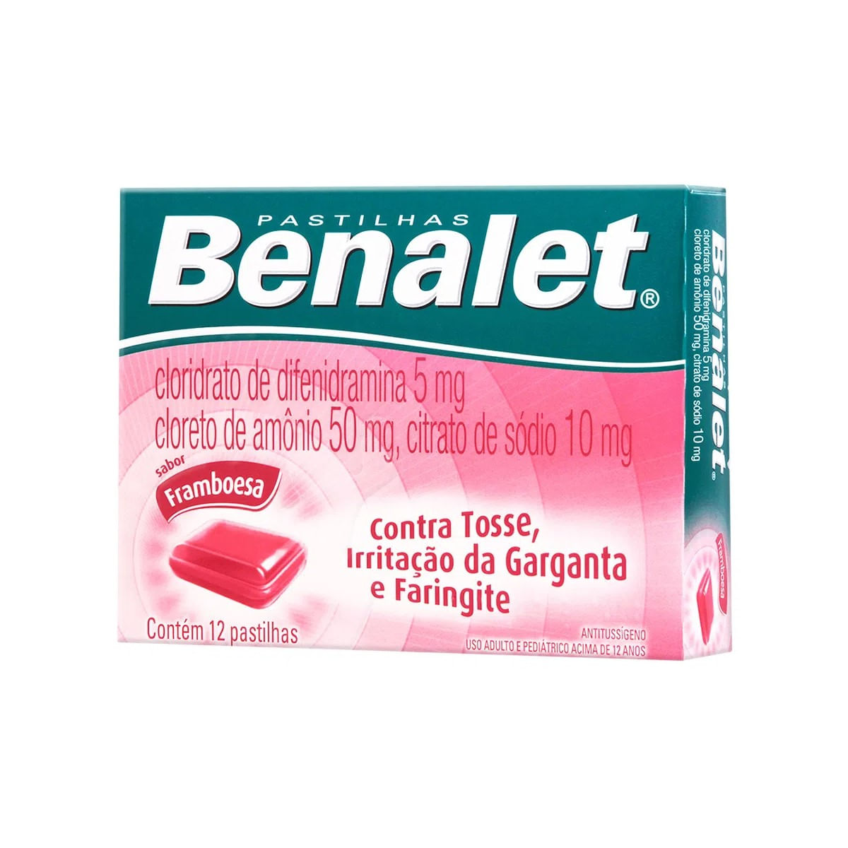 Pastilha Antigripal Framboesa Benalet 12un