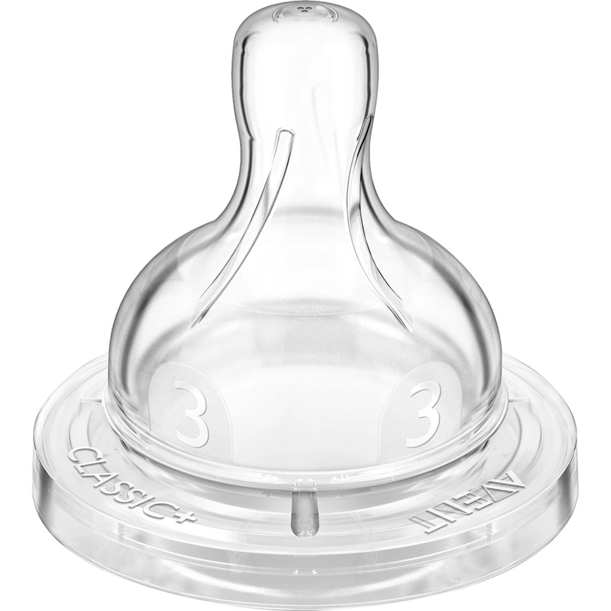 Bico de Mamadeira de Silicone Philips Avent Classic + Transparente com 2 Unidades