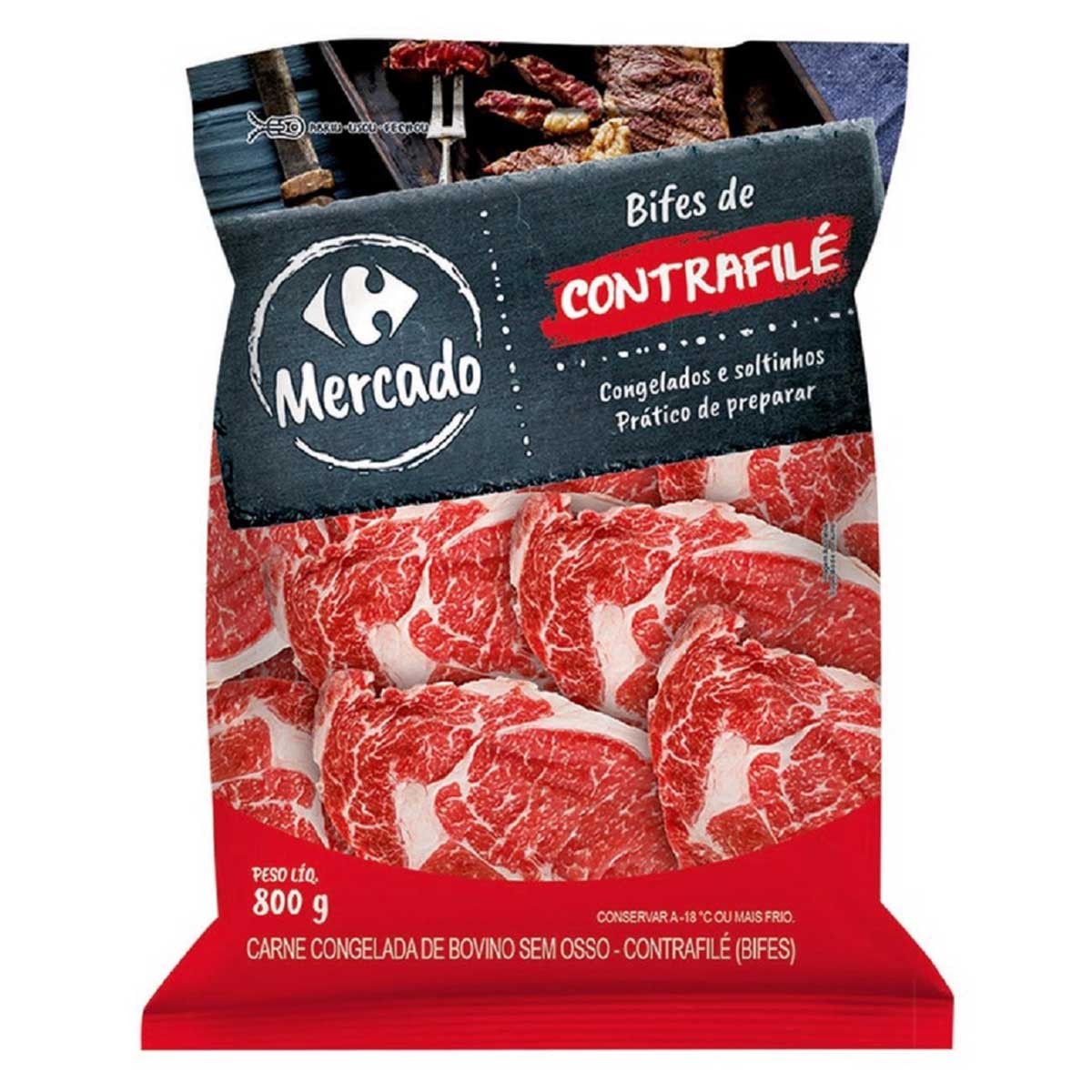 Bife de Contra Filé Congelado Carrefour 800 g