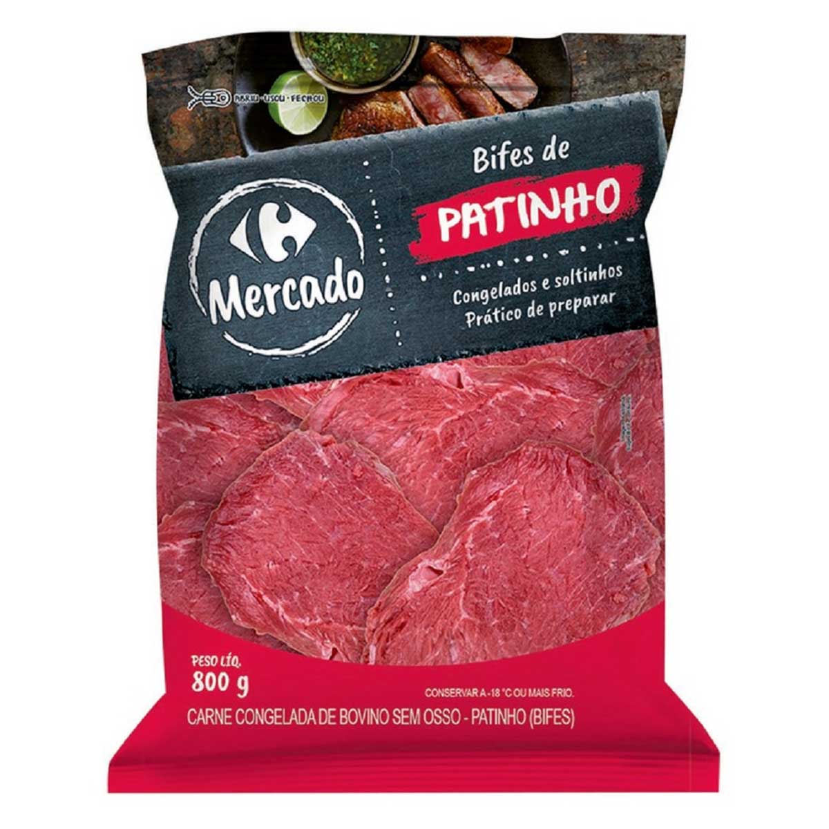 Bife de Patinho Bovino Congelado Carrefour 800 g