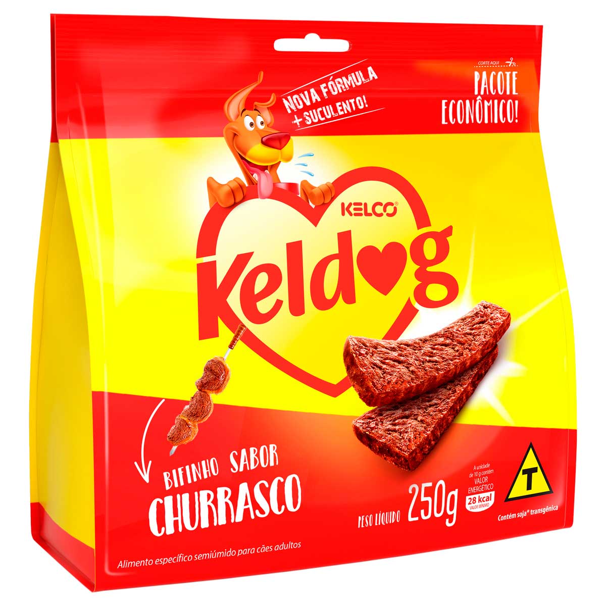 Bifinho para Cães Adultos e Filhotes Keldog Sabor Churrasco 250g