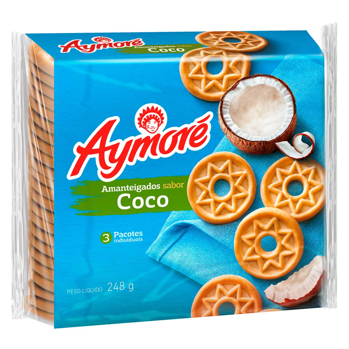 Biscoito Amanteigado Coco Aymoré 248g