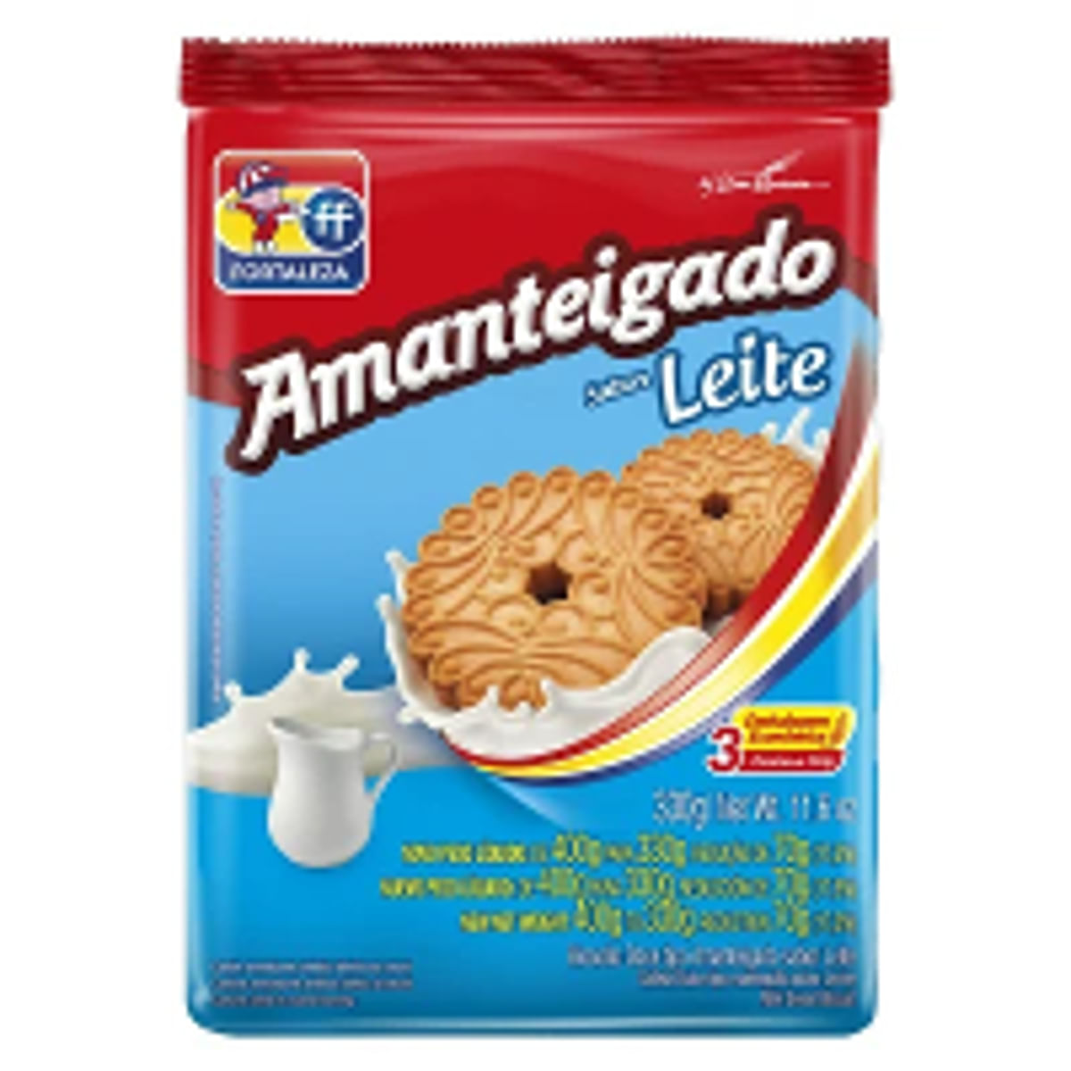 Biscoito Amanteigado Fortaleza Leite  330 g