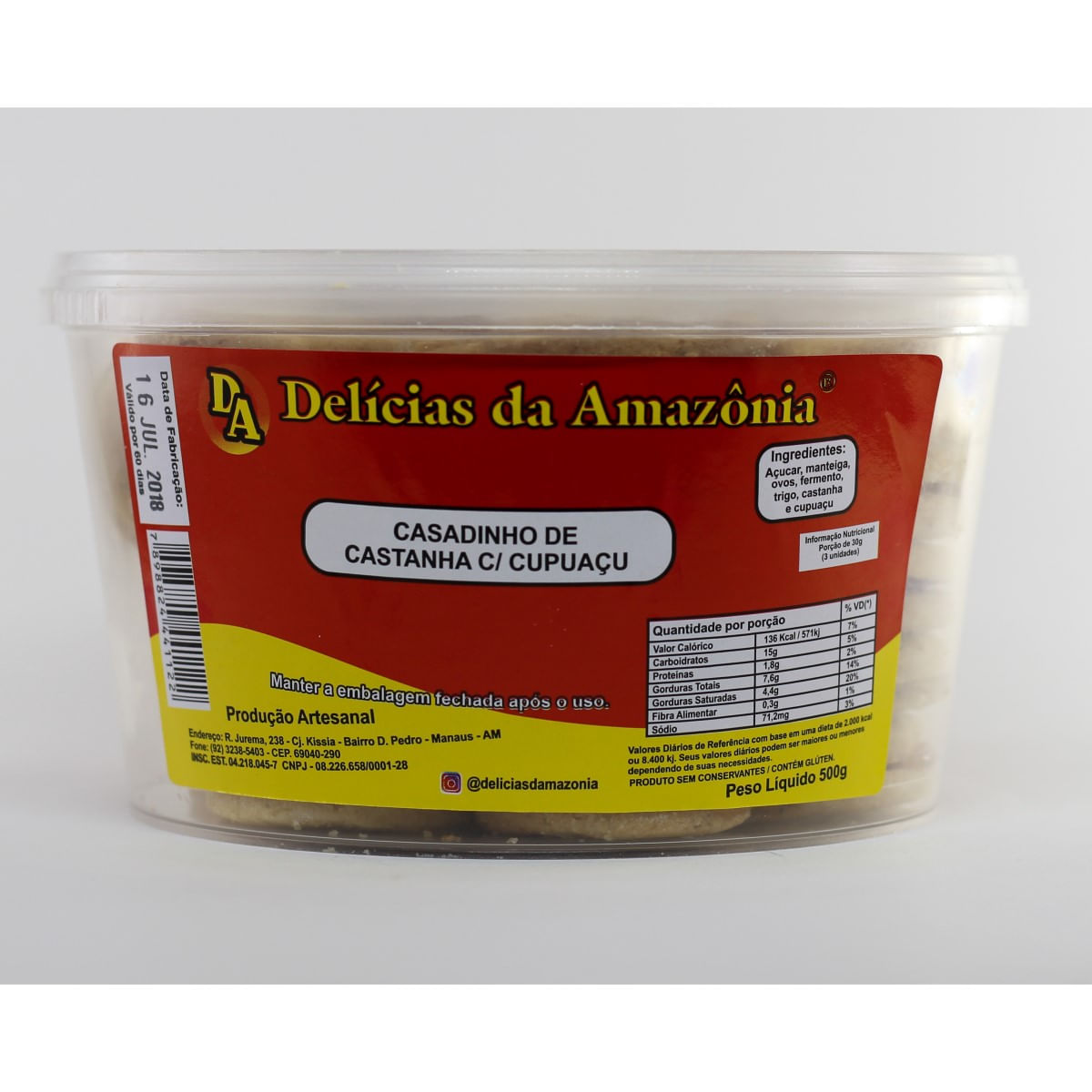 Biscoito Casadinho de Castanha com Cupuaçu Delícias da Amazônia 500 g