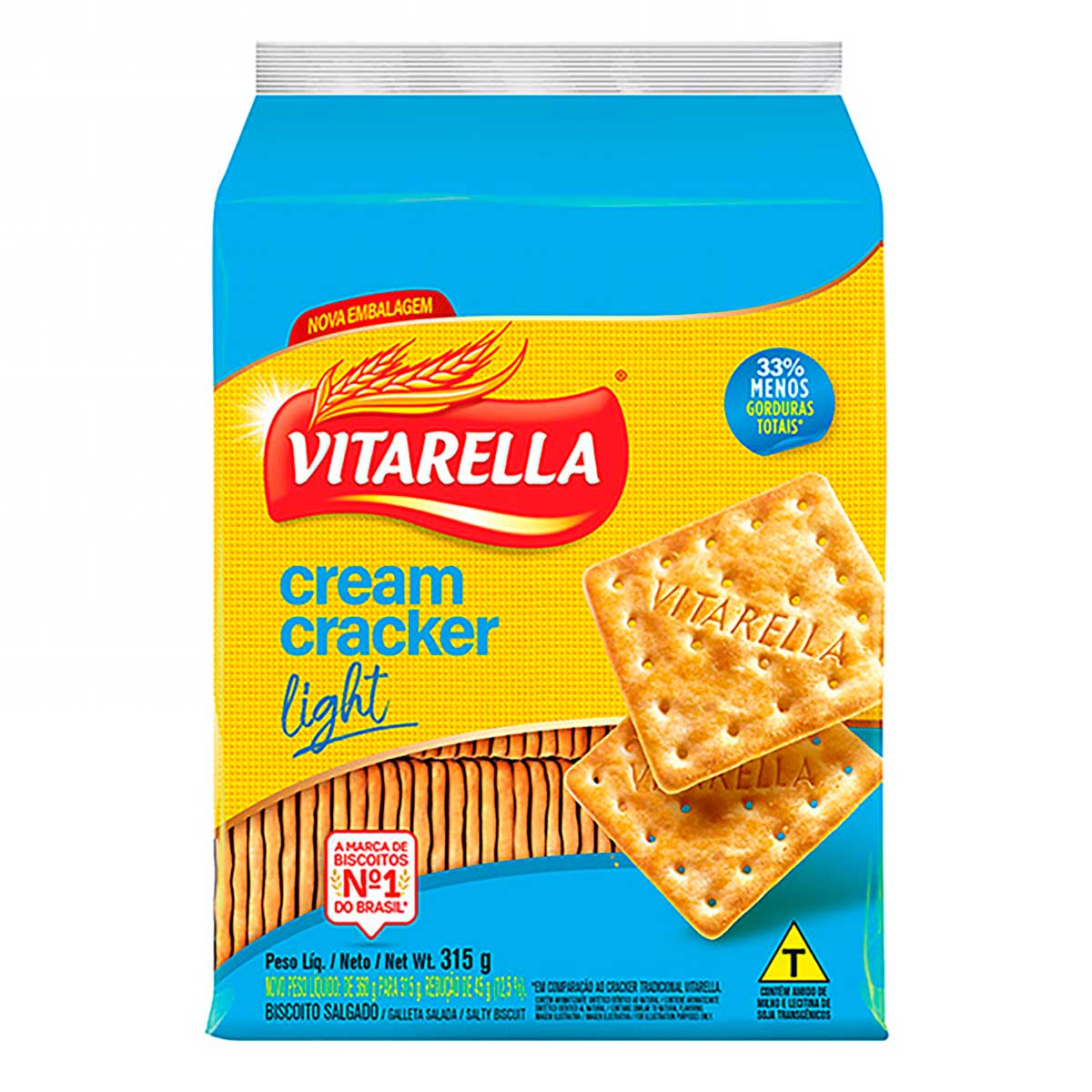 Biscoito Cream Cracker Light Vitarella 315g