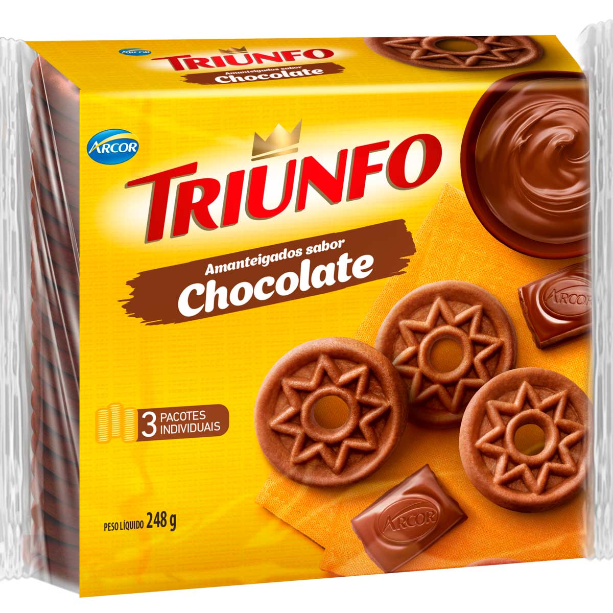 Biscoito Amanteigado Chocolate Triunfo 248g