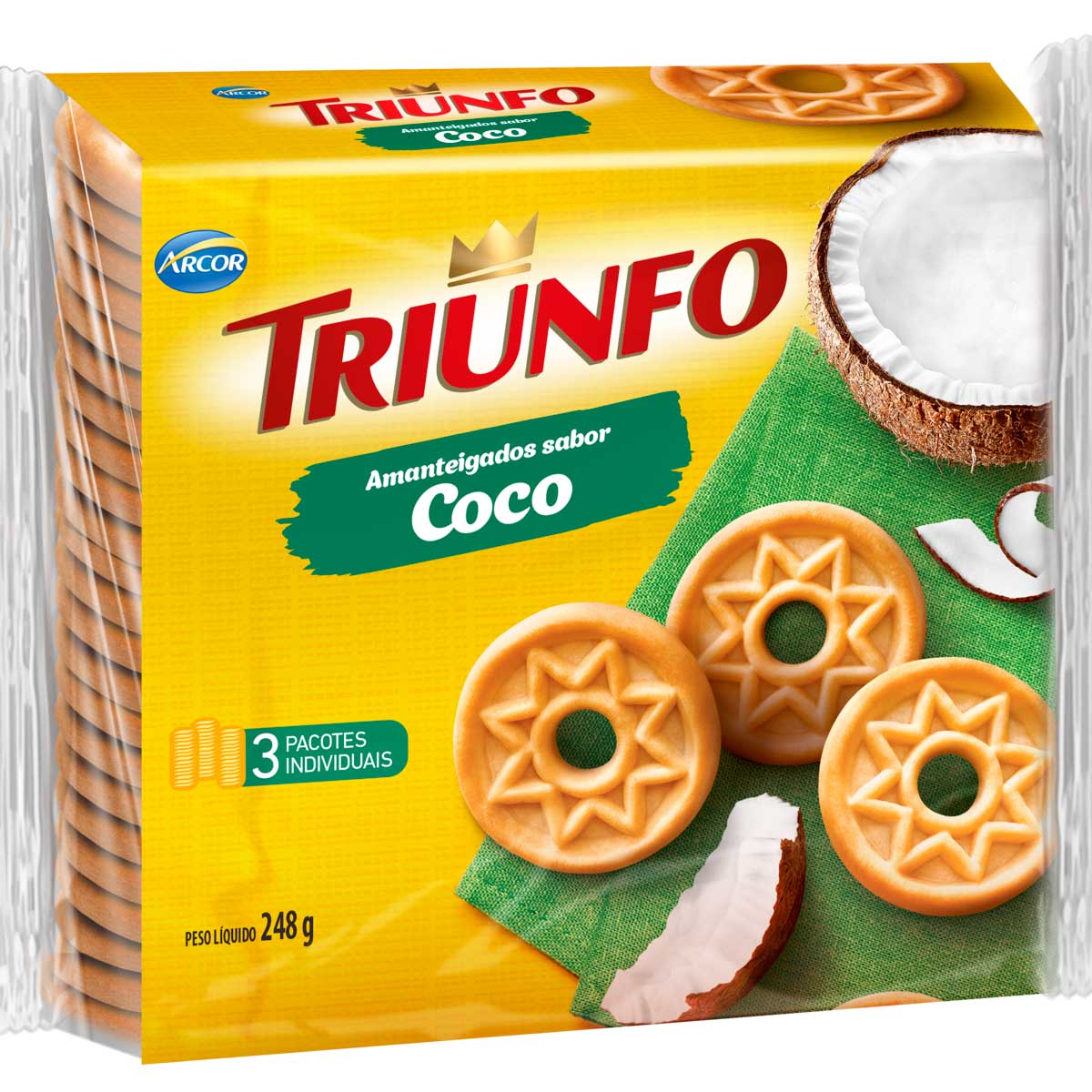 Biscoito Amanteigado Coco Triunfo 248g