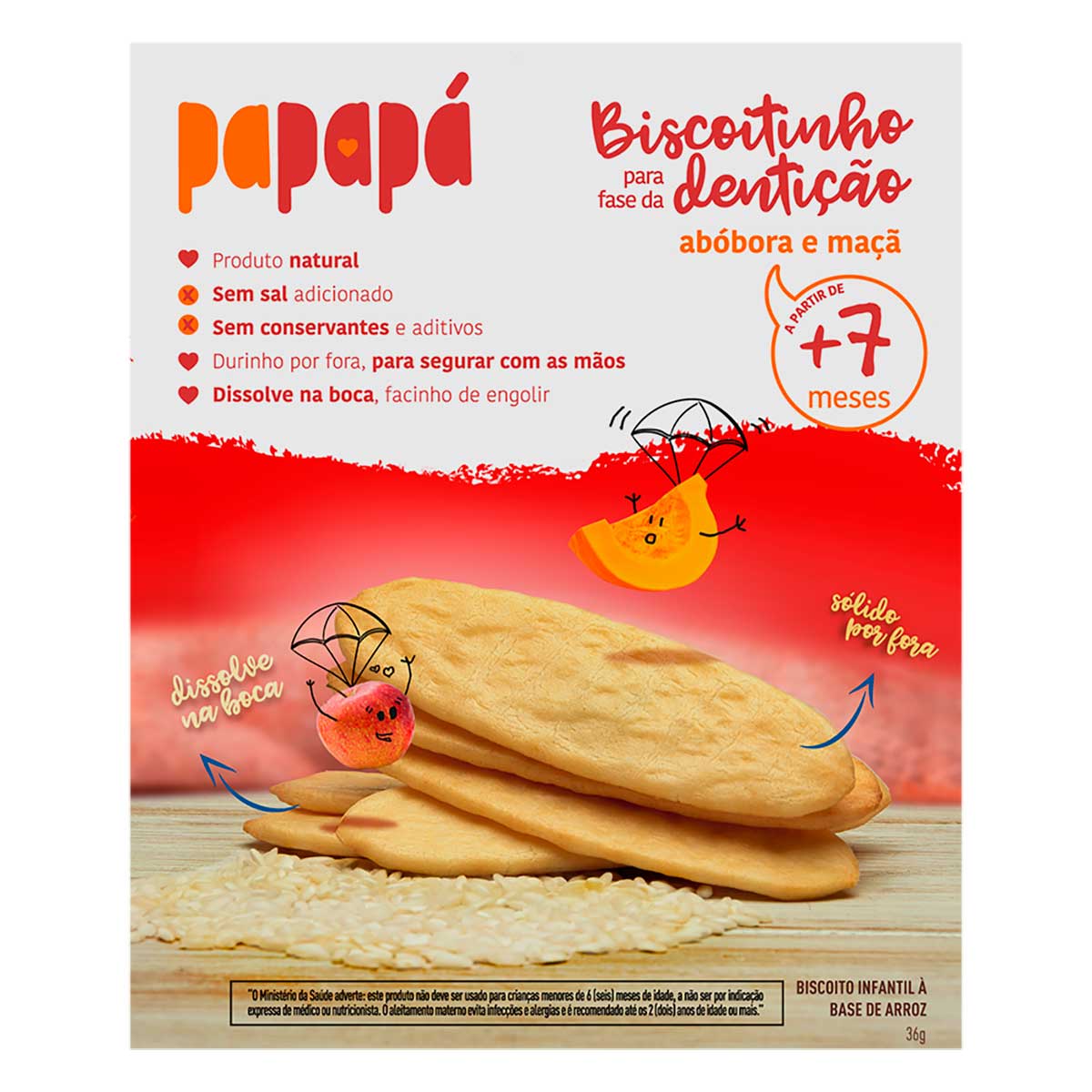 Biscoito Infantil Sabor Maçã e Abóbora Papapa 36g