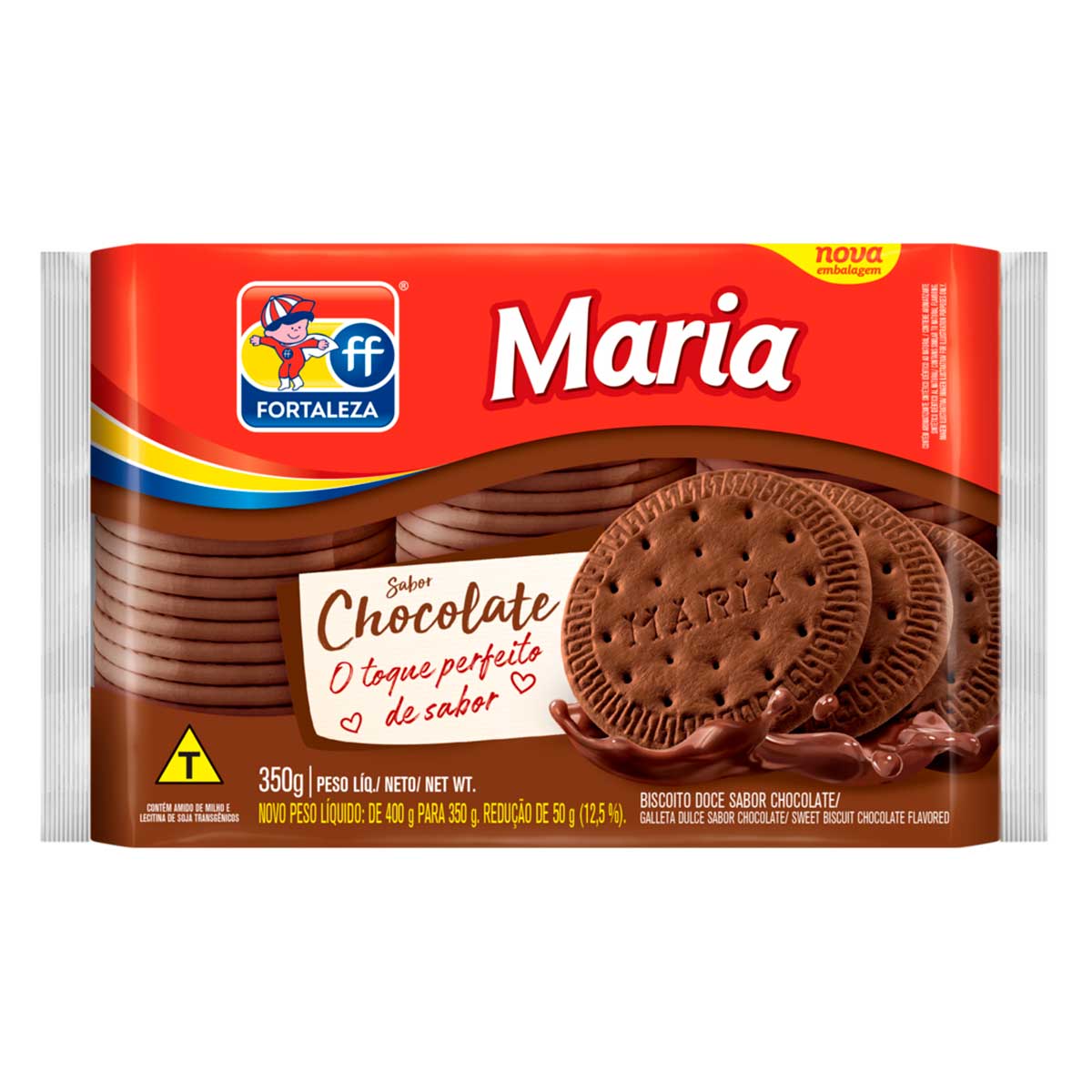 Biscoito Maria Sabor Chocolate Fortaleza 350g