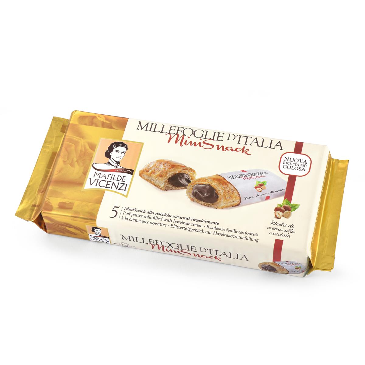 Biscoito Italiano Recheado Mil Folhas Vicenzi Creme de Avelã Pacote 125 g