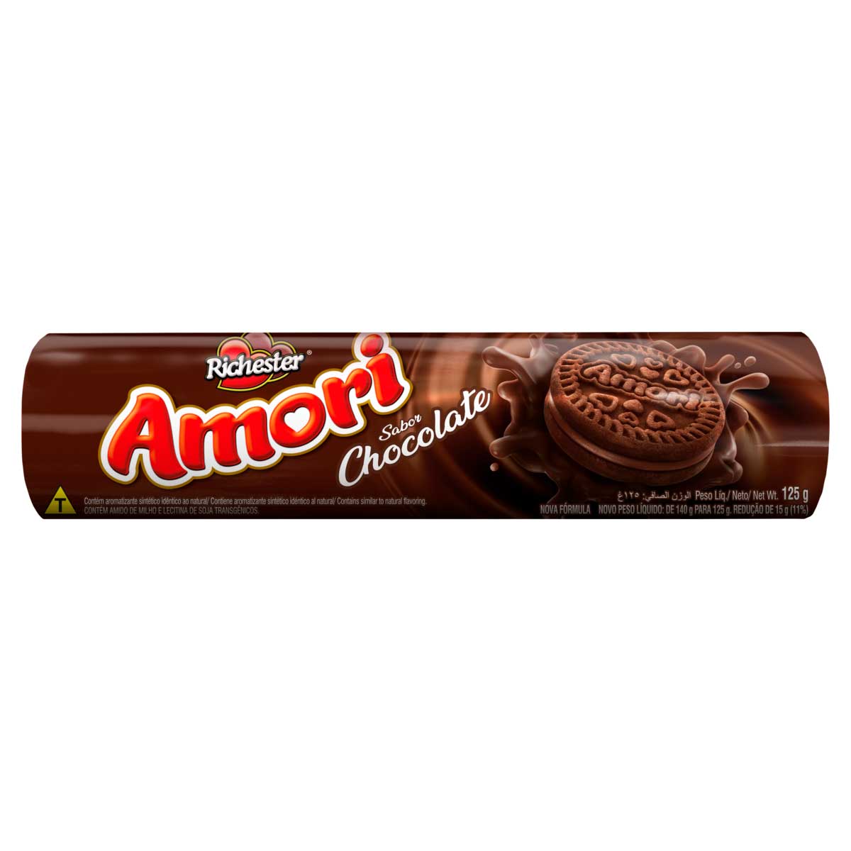 Biscoito Recheado de Chocolate Richester Amori 125g