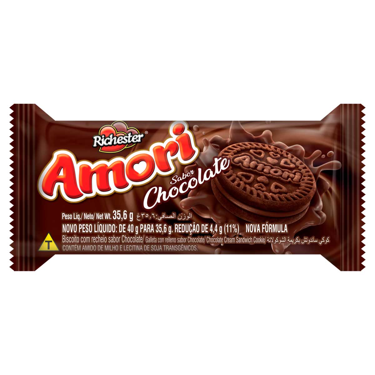 Biscoito Recheado de Chocolate Richester Amori 35,6g