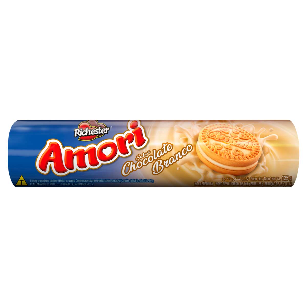 Biscoito Recheado de Chocolate Branco Richester Amori 125g