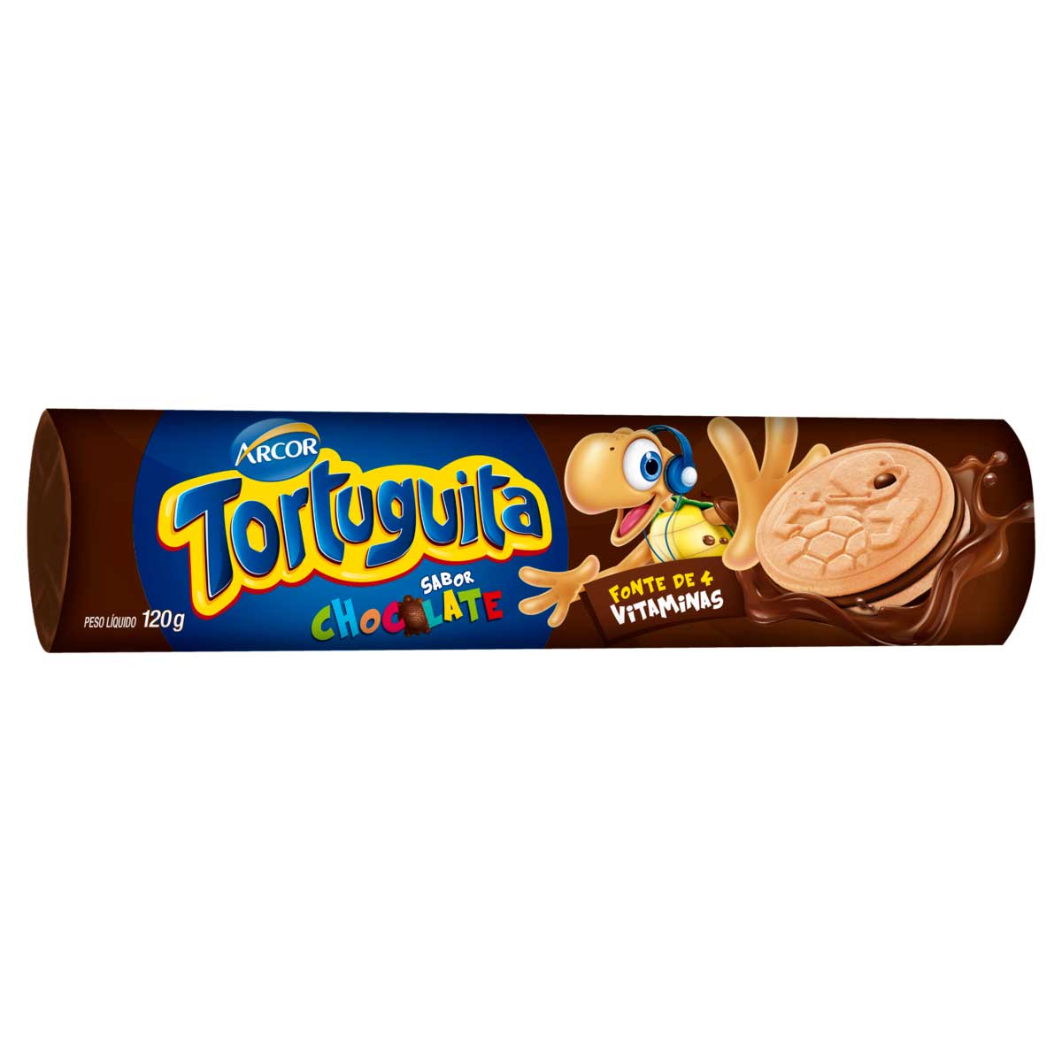 Biscoito Baunilha Recheio Chocolate Tortuguita 120g