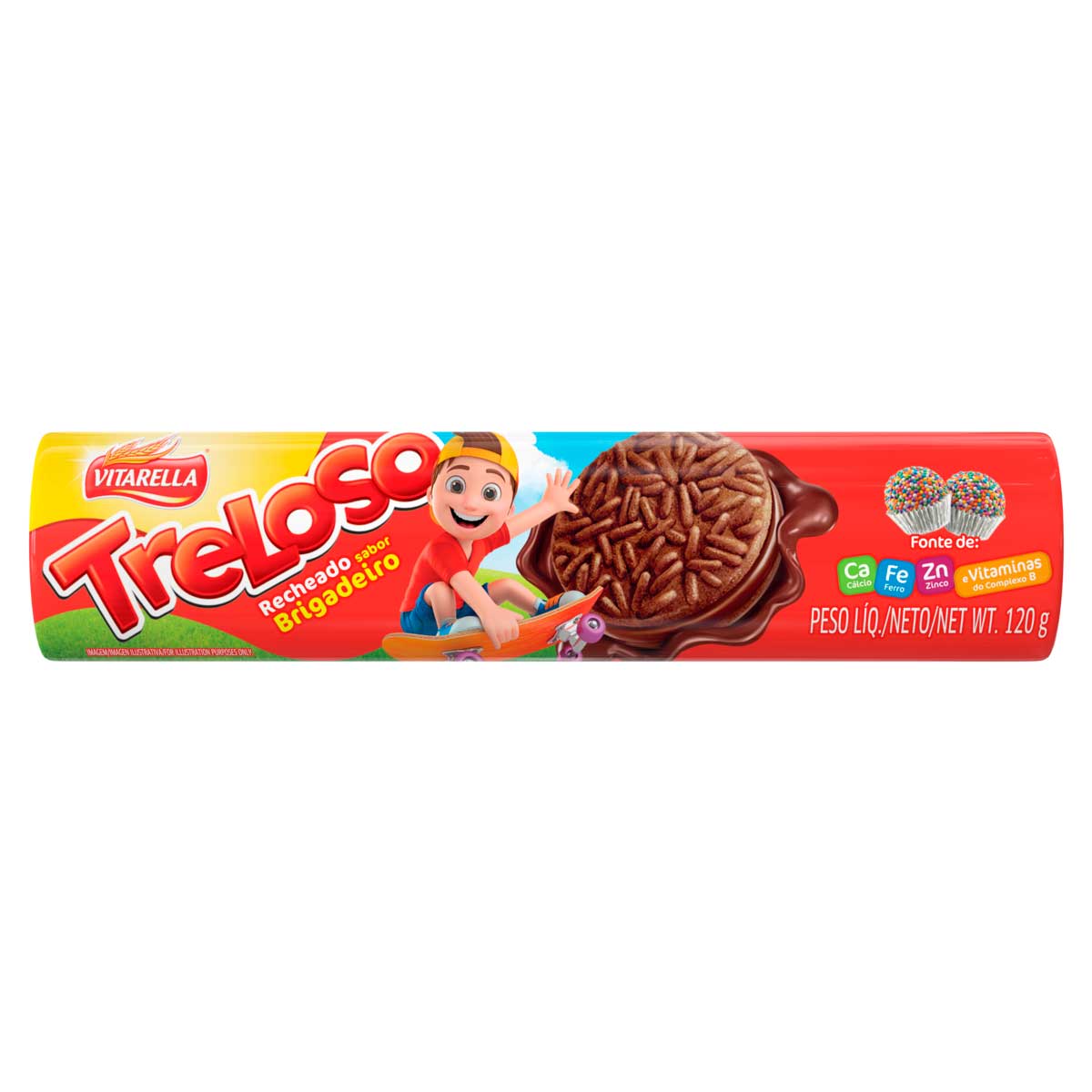 Biscoito Recheado de Brigadeiro Vitarella Treloso 120g