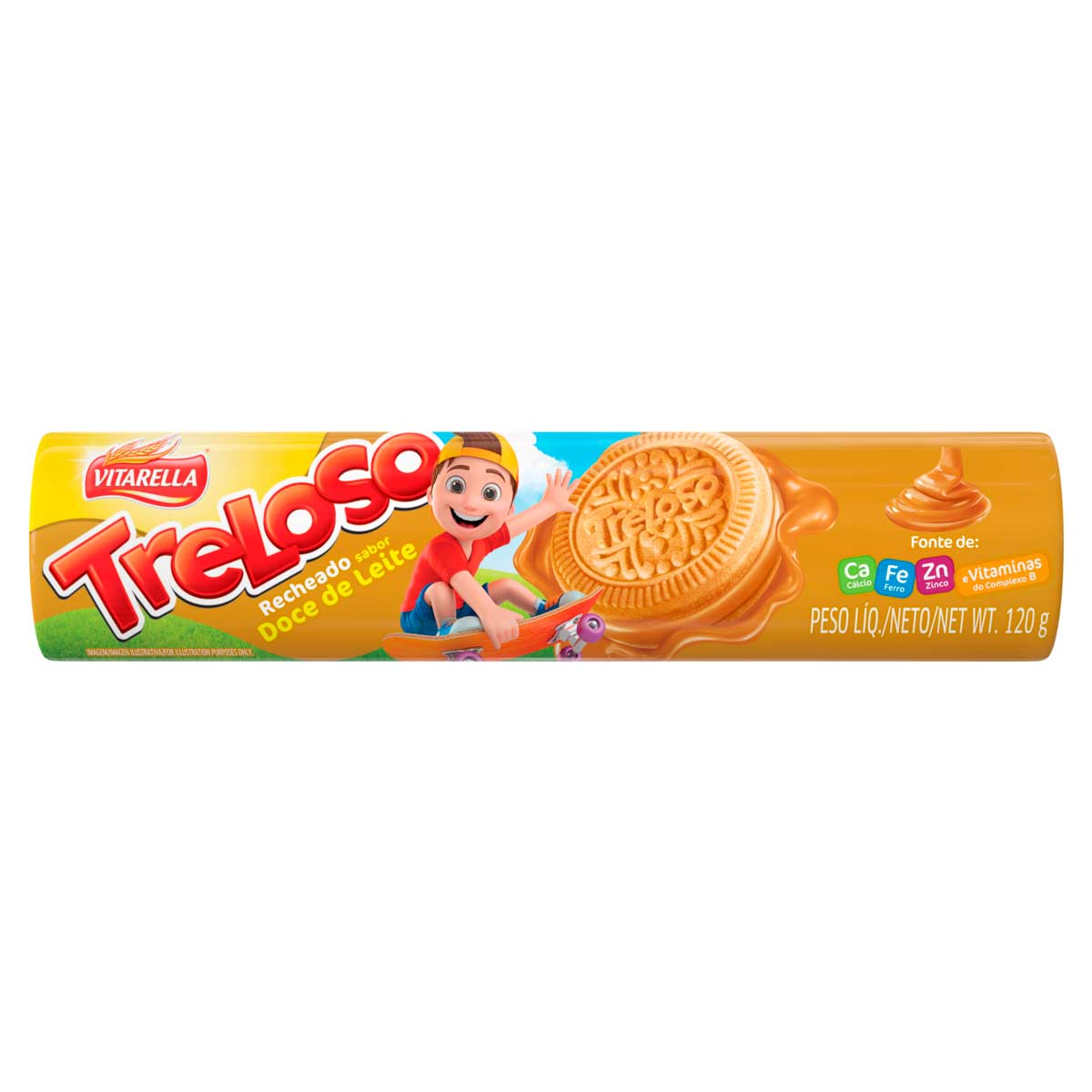 Biscoito Recheado de Doce de Leite Vitarella Treloso 120g