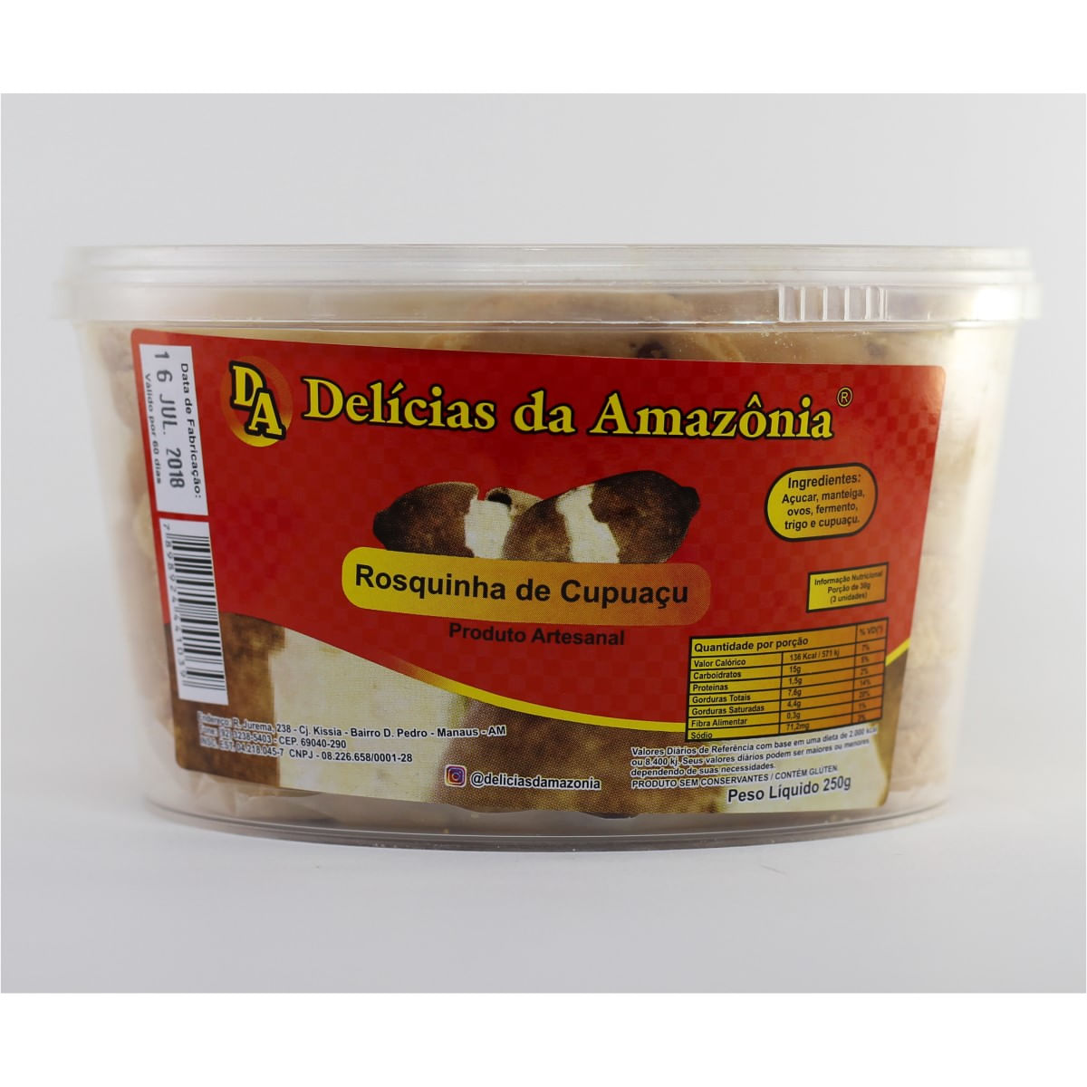 Biscoito Rosquinha de Cupuaçu Delícias da Amazônia 250 g