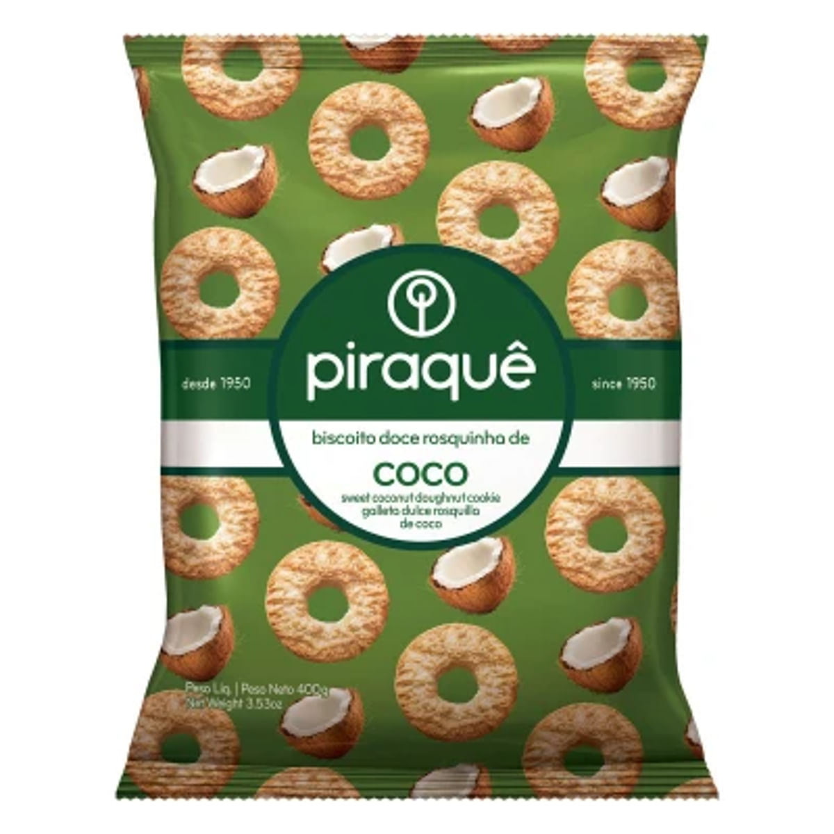 Rosquinha Sabor Coco Piraque 400 g