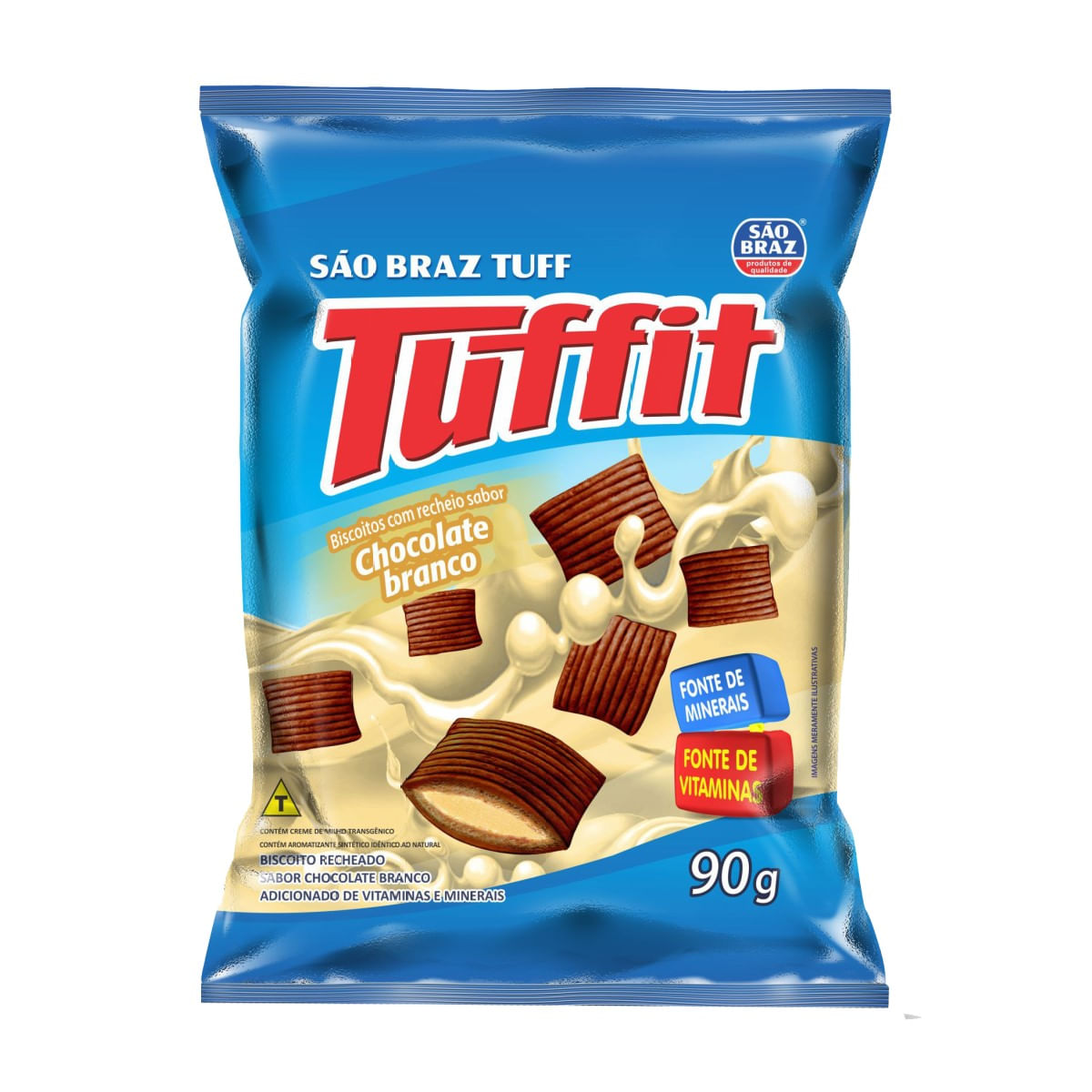 Biscoito Recheio Chocolate Branco São Braz Tuff Tuffit 90 g