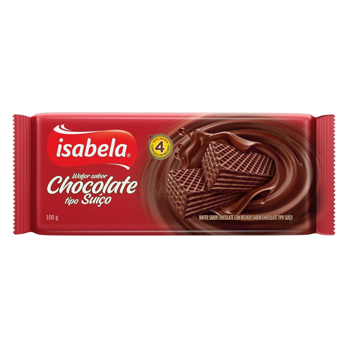 Wafer de Chocolate Suíço Isabela 100 g