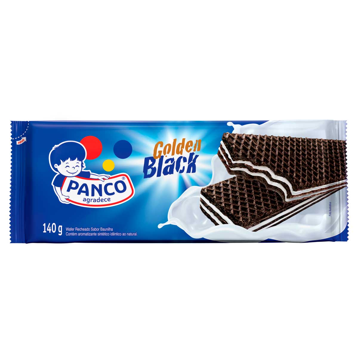 Biscoito Wafer Recheado de Baunilha Panco Golden Black 140g