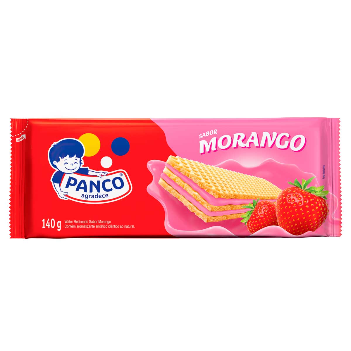 Biscoito Wafer Recheado de Morango Panco 140g