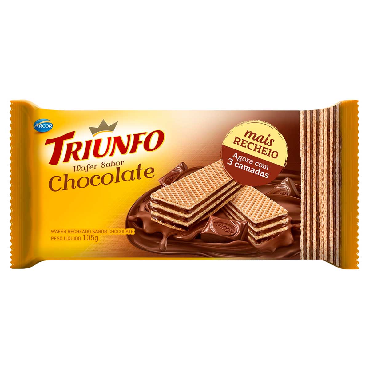 Biscoito Wafer Recheio Chocolate Triunfo 105g