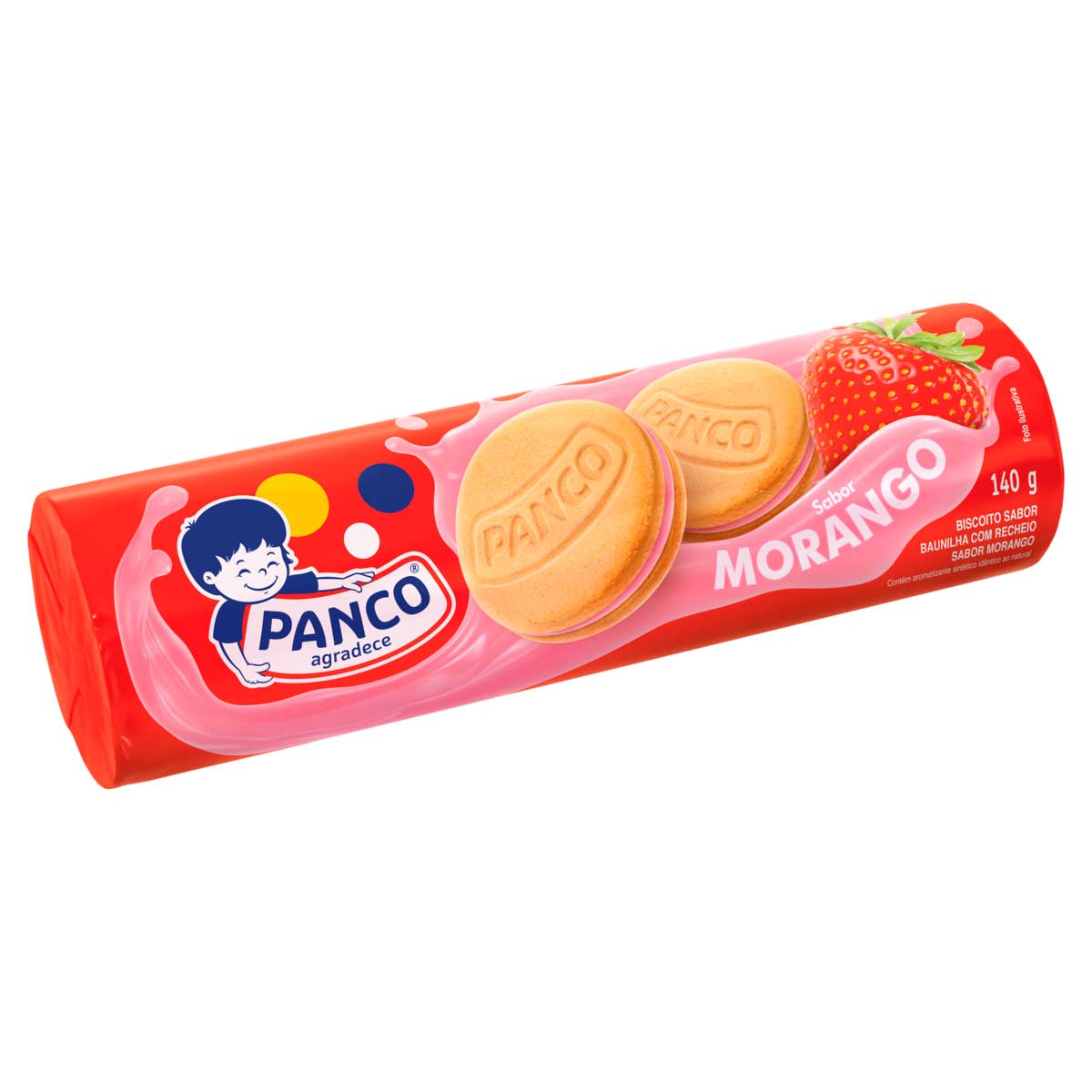 Biscoito Recheado de Baunilha com Morango Panco 140g