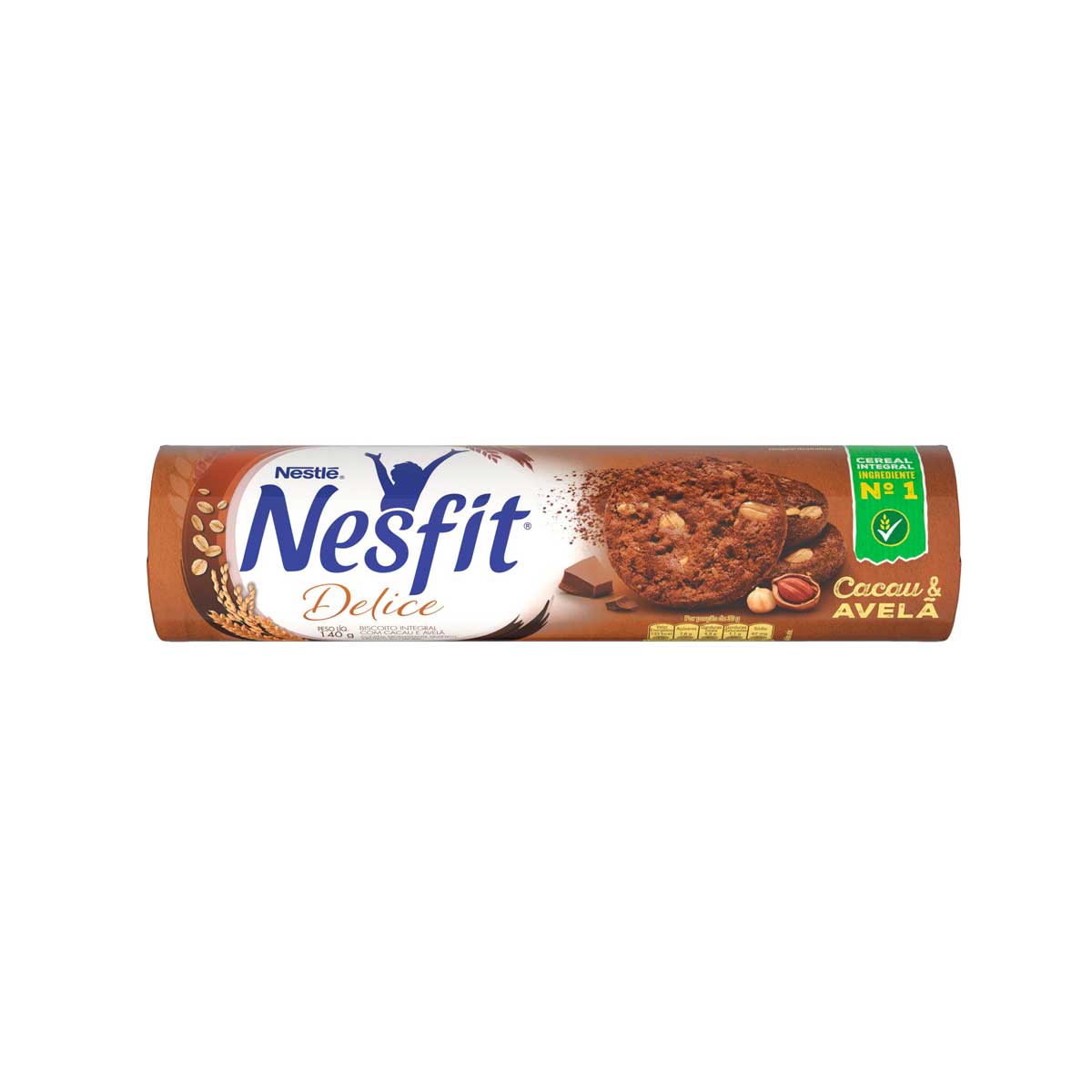 Biscoito Cacau e Avelã Nesfit Delice 140 g