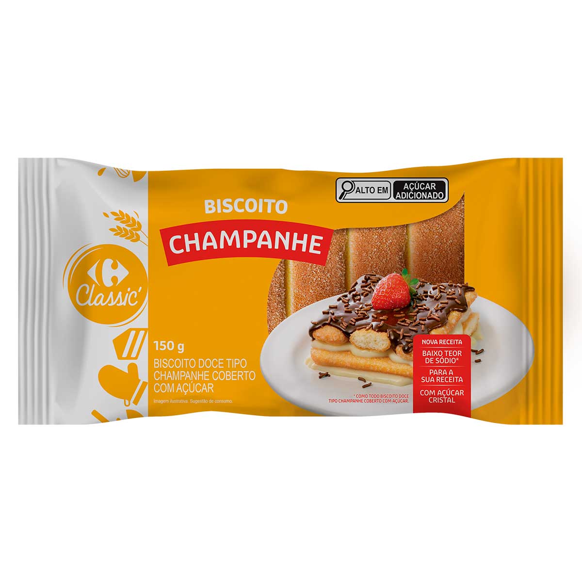 Biscoito Champagne com Açúcar Cristal Carrefour 150g