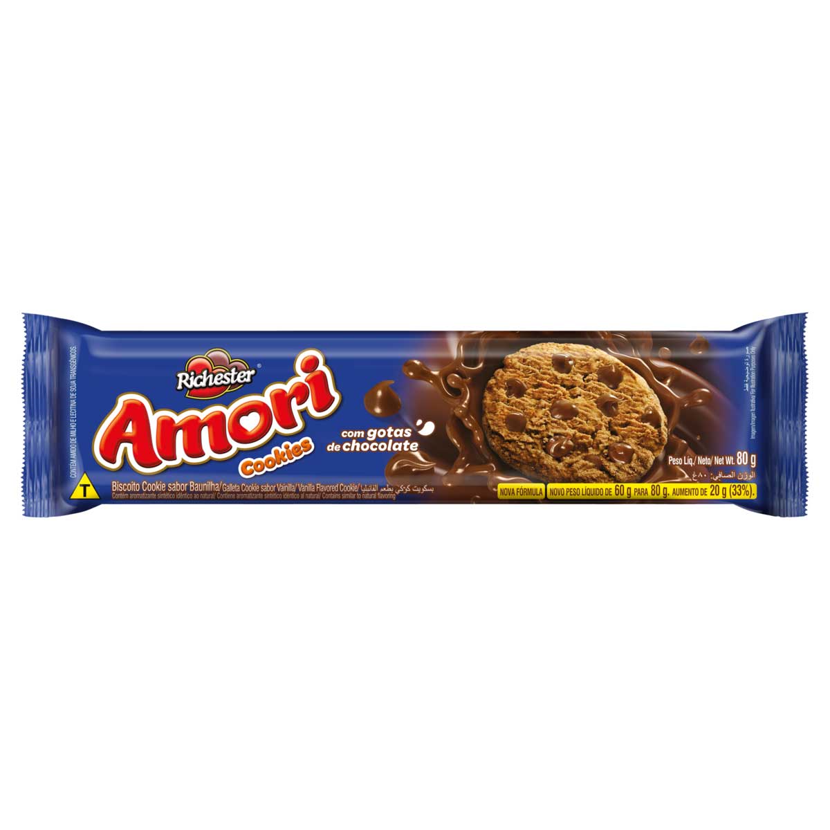 Cookie de Baunilha com Gotas de Chocolate Richester Amori 80g