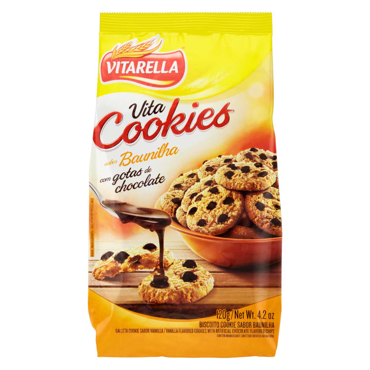 Cookie de Baunilha com Gotas de Chocolate Vitarella 120g