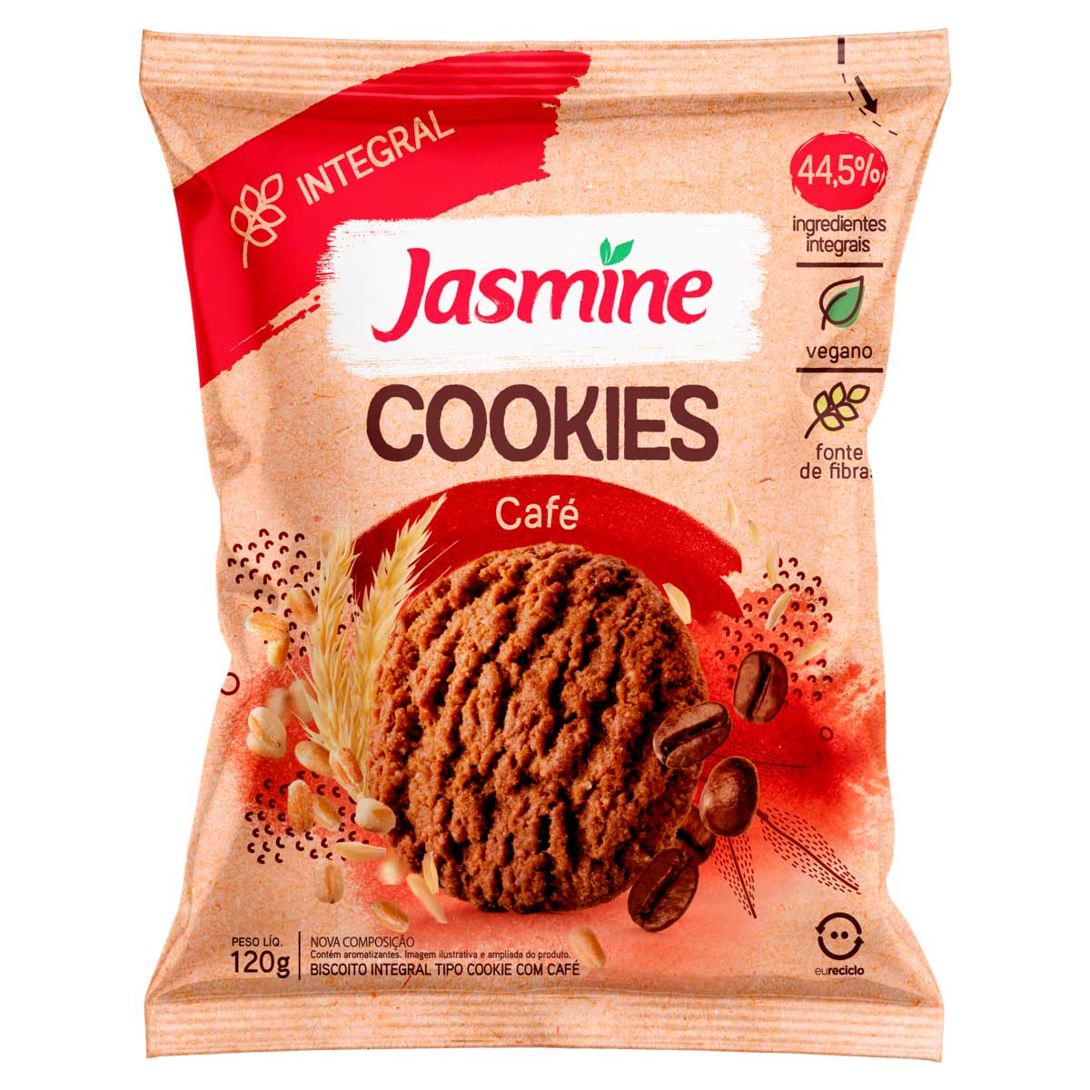 Biscoito Cookie Integral Café Jasmine Pacote 150 g