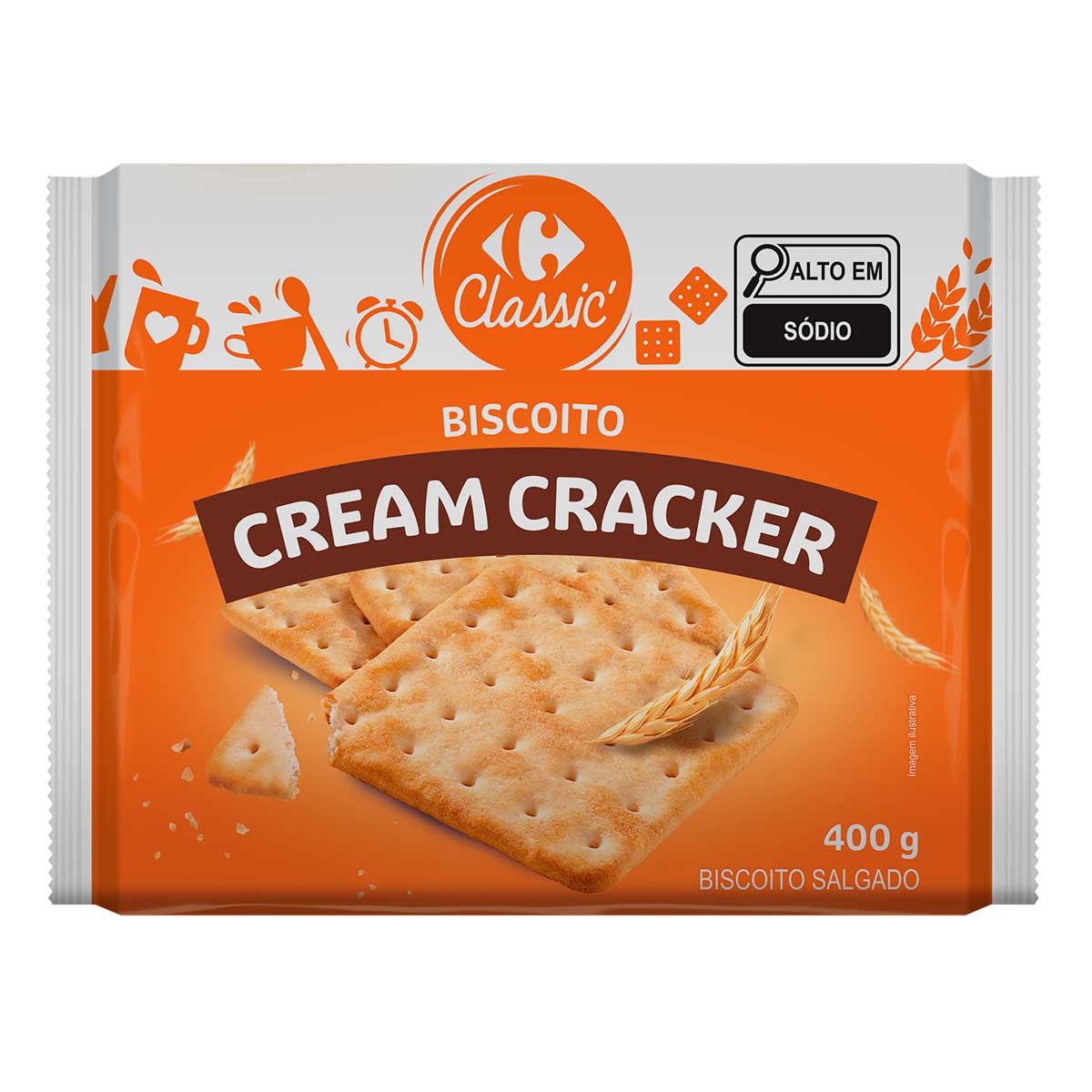 Biscoito Cream Cracker Carrefour 400g