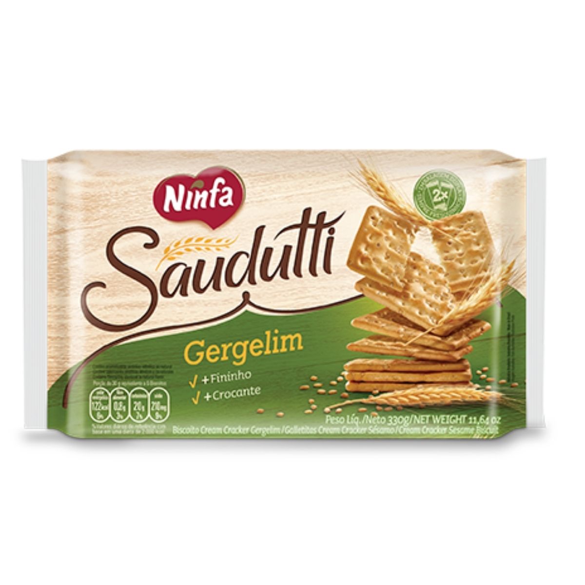 Biscoito Cream Cracker Gergelim Saudutti 330 g