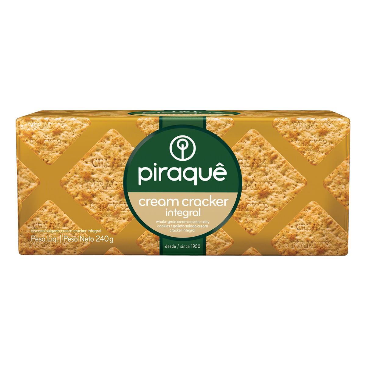 Biscoito Cream Cracker Integral Piraquê 240g