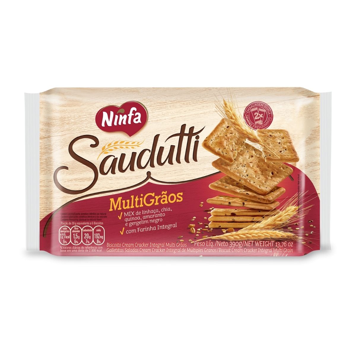 Biscoito Cream Cracker M Grao Saudutti 390 g