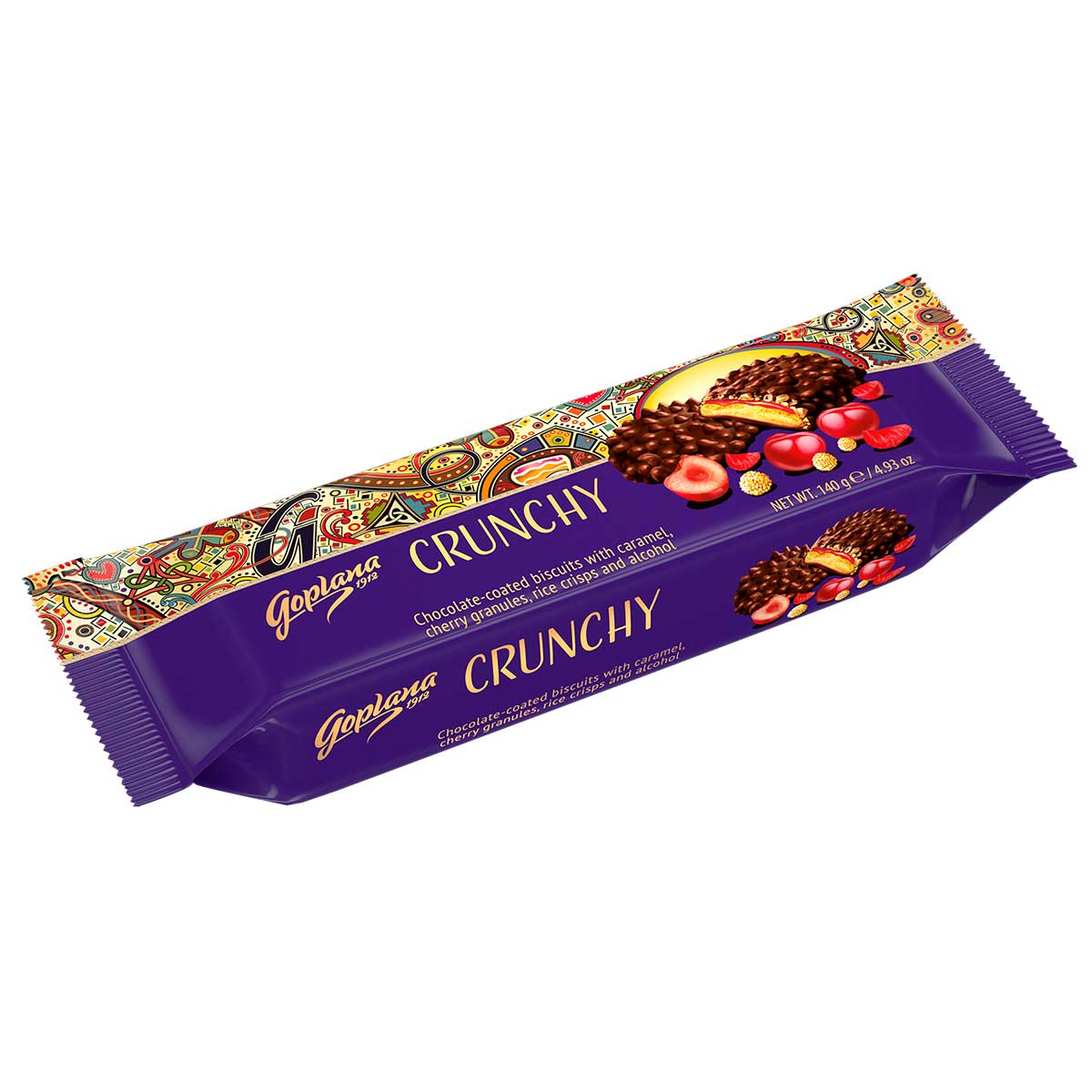 Biscoito de Chocolate Amargo Crunchy Caramel Goplana 140g